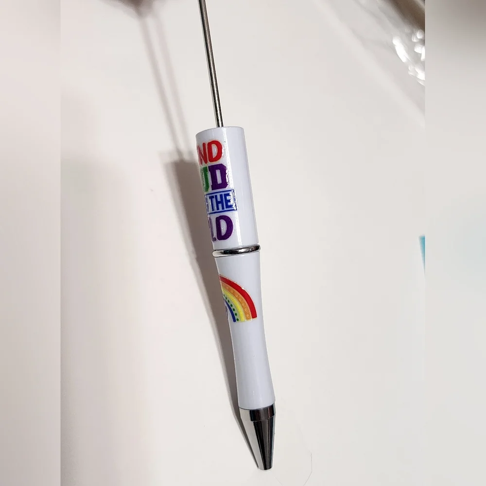 Out‎ and Proud Beadable Pen Pride Rainbow Craft Crafting Beads Beading DIY LGBTQ
